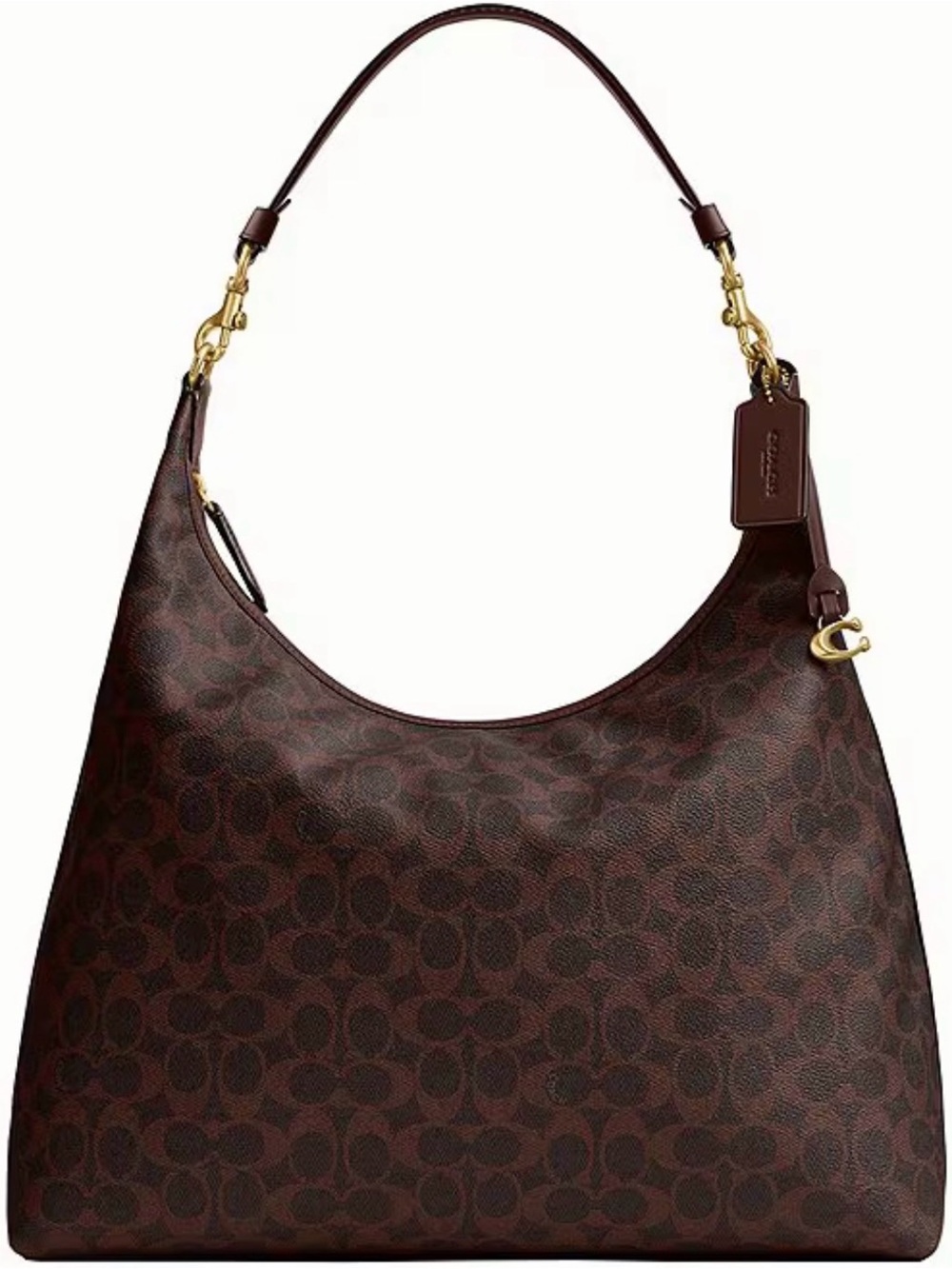 🤎New Coach Juliet 38 Signature C Coated Canvas Shoulder Bag in Maple (Sold Out)